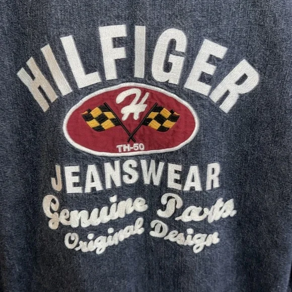Vintage Tommy Hilfiger Denim Embroidered Button Down Shirt - Picture 2 of 6